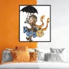 Girl With Umbrella - 14CT Stamped Cross Stitch - 21x27cm