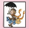 Girl With Umbrella - 14CT Stamped Cross Stitch - 21x27cm