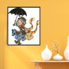 Girl With Umbrella - 14CT Stamped Cross Stitch - 21x27cm