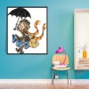 Girl With Umbrella - 14CT Stamped Cross Stitch - 21x27cm