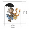 Girl With Umbrella - 14CT Stamped Cross Stitch - 21x27cm