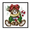 December Bear - 14CT Stamped Cross Stitch - 21*21cm