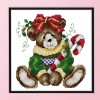 December Bear - 14CT Stamped Cross Stitch - 21*21cm