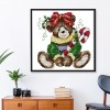 December Bear - 14CT Stamped Cross Stitch - 21*21cm