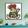 December Bear - 14CT Stamped Cross Stitch - 21*21cm
