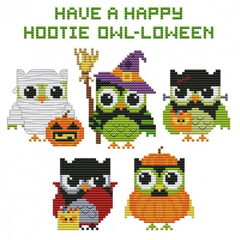 Funny halloween - 14CT Stamped Cross Stitch - 25*25cm