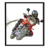 Racing motorcycle - 14CT Stamped Cross Stitch - 22*19cm