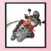 Racing motorcycle - 14CT Stamped Cross Stitch - 22*19cm