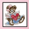 February Bear - 14CT Stamped Cross Stitch - 21x21cm