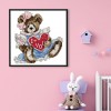 February Bear - 14CT Stamped Cross Stitch - 21x21cm