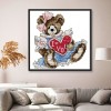 February Bear - 14CT Stamped Cross Stitch - 21x21cm