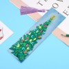 Xmas Tree Leather Tassel Bookmark