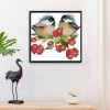 Chirping bird on berry - 14CT Stamped Cross Stitch - 15*16cm