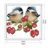 Chirping bird on berry - 14CT Stamped Cross Stitch - 15*16cm