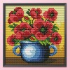 Poppy Vase - 14CT Stamped Cross Stitch - 16*16cm