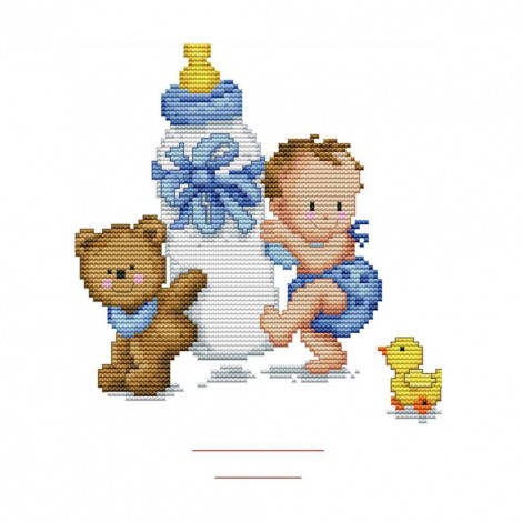 Baby Bottle - 14CT Stamped Cross Stitch - 25*20cm