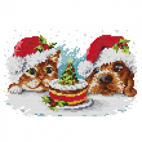 Animalatives - 14CT Stamped Cross Stitch - 27x18cm