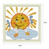Smile Sun - 14CT Stamped Cross Stitch - 19x19cm