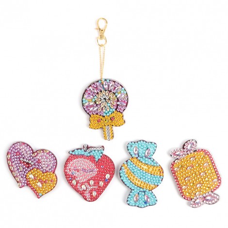 5pcs/Set Cute Candy Keychain
