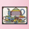 Tea Set - 14CT Stamped Cross Stitch - 21x16cm