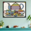 Tea Set - 14CT Stamped Cross Stitch - 21x16cm