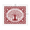 Oval Happiness Tree - 14CT Stamped Cross Stitch - 28x21cm