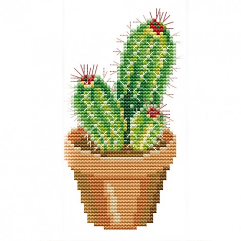 Still Life 14CT Stamped Cross Stitch Needlework Embroidery (J165 Cactus)