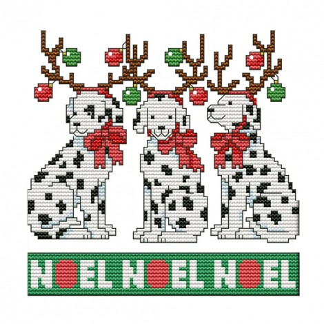 Christmas Animal - 14CT Stamped Cross Stitch - 19x19cm