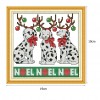 Christmas Animal - 14CT Stamped Cross Stitch - 19x19cm