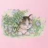 Cat and butterfly - 14CT Stamped Cross Stitch - 21*16cm