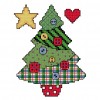 Buttoned Christmas Tree - 14CT Stamped Cross Stitch - 14x17cm