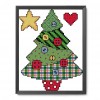 Buttoned Christmas Tree - 14CT Stamped Cross Stitch - 14x17cm