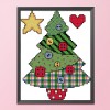 Buttoned Christmas Tree - 14CT Stamped Cross Stitch - 14x17cm