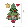 Buttoned Christmas Tree - 14CT Stamped Cross Stitch - 14x17cm