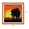 Sunset Elephant - 14CT Stamped Cross Stitch - 23x23cm