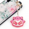 Pink Cat - Bead Embroidery - Keychain