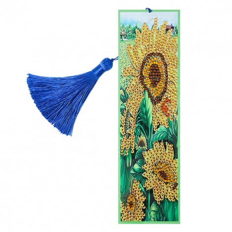 Sunflower Bookmark Tassel Leather
