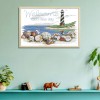 Shell Lighthouse - 14CT Stamped Cross Stitch - 22x16cm