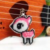 Little Deer - Stamped Bead Embroidery - Keychain