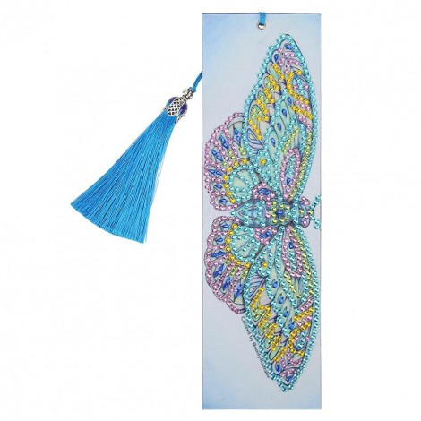 Butterfly Leather Bookmark with Tassel