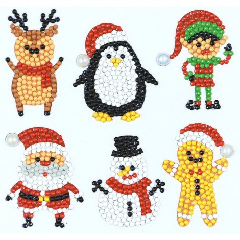 DIY Stickers - 6Pcs Santa Claus And Animals