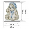 Blue Hat Cute Rabbit - 14CT Stamped Cross Stitch - 20x17cm