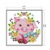 Happy Farm-Little Pig - 14CT Stamped Cross Stitch - 19x18cm