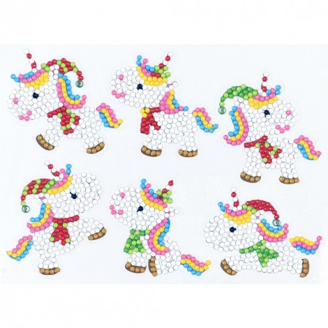 DIY Stickers - 6Pcs Little White Horse