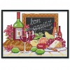 wine - 14CT Stamped Cross Stitch - 21*16cm