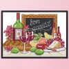 wine - 14CT Stamped Cross Stitch - 21*16cm