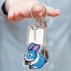 Blue Rabbit - Bead Embroidery - Keychain