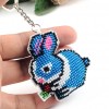 Blue Rabbit - Bead Embroidery - Keychain