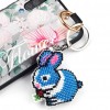 Blue Rabbit - Bead Embroidery - Keychain