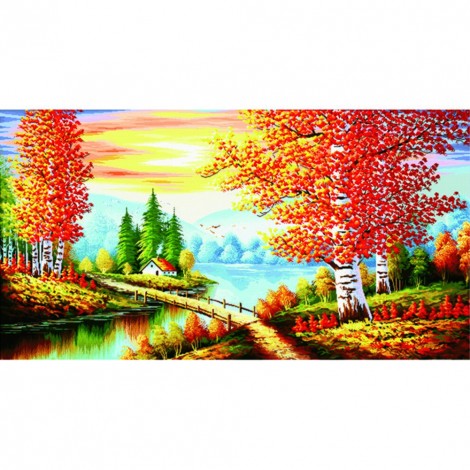 Golden jade - 14CT Stamped Cross Stitch - 131*73cm
